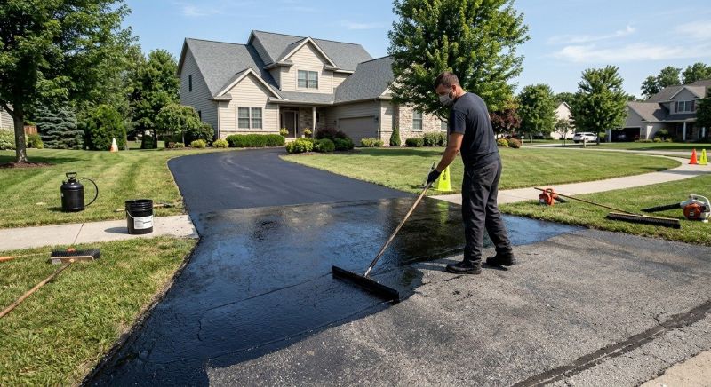 Hot Tar Driveway Sealing in Greenville, SC